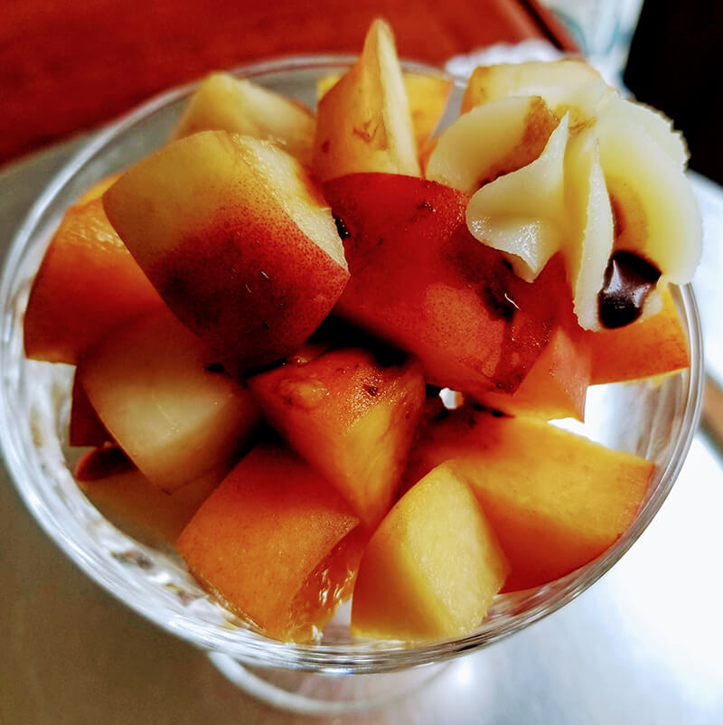 Peaches-with-mascarpone-_-fig-vinegar-Buffalo-Harmony-House